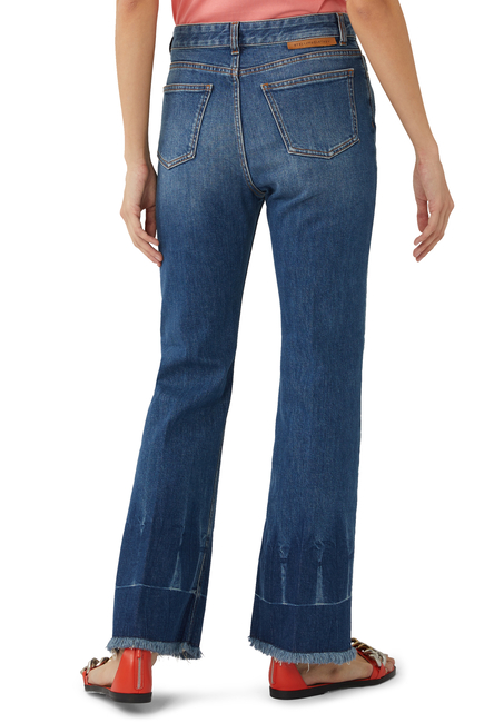 Vintage Wash Cropped Kick-Flare Jeans